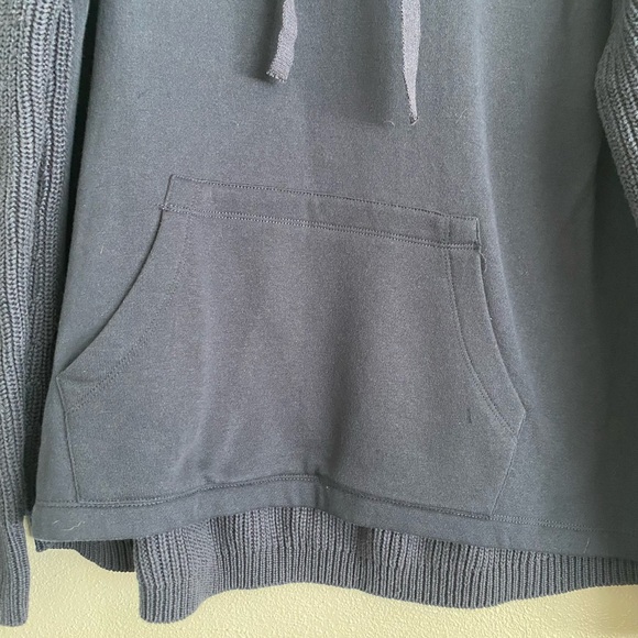Womens Sweater Hoodie Size Large Knit Navy Blue Cozy Winter Fall - Picture 4 of 9